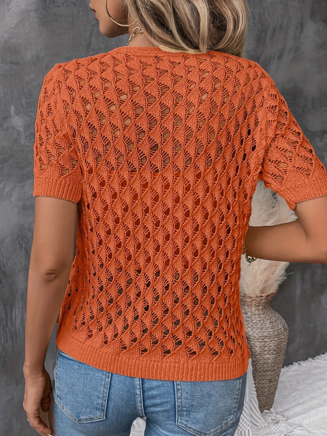 Montelle Paris™ | Haut en Maille à Motif Ajourné pour un Look Frais et Élégant