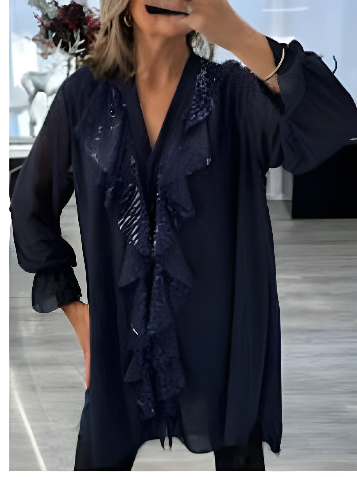 Montelle Paris™ | Blouse Chic à Volants et Sequins