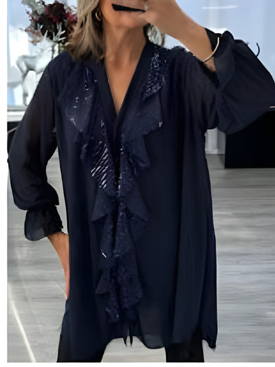 Montelle Paris™ | Blouse Chic à Volants et Sequins