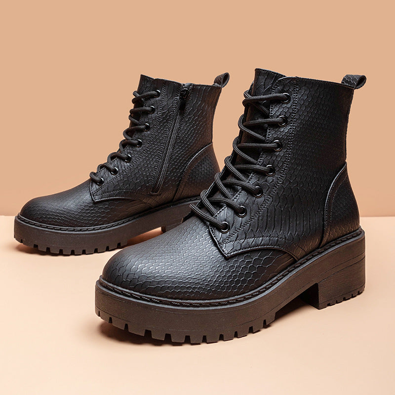 Montelle Paris™ | Bottines Noires à Semelle Épaisse