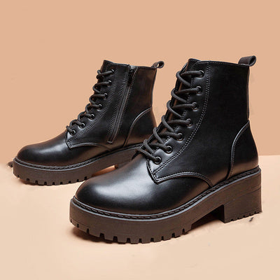 Montelle Paris™ | Bottines Noires à Semelle Épaisse