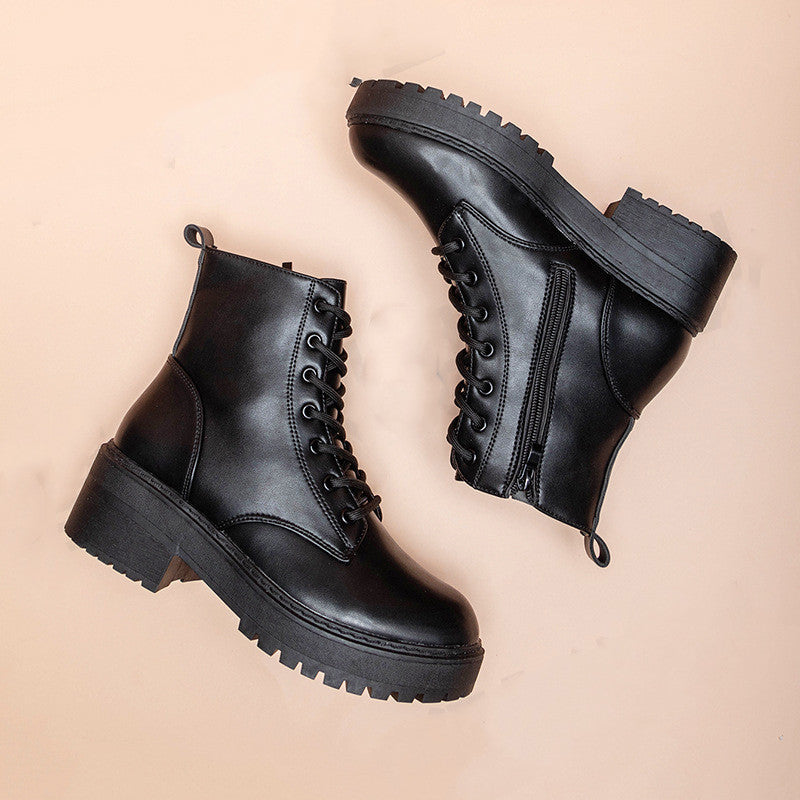 Montelle Paris™ | Bottines Noires à Semelle Épaisse