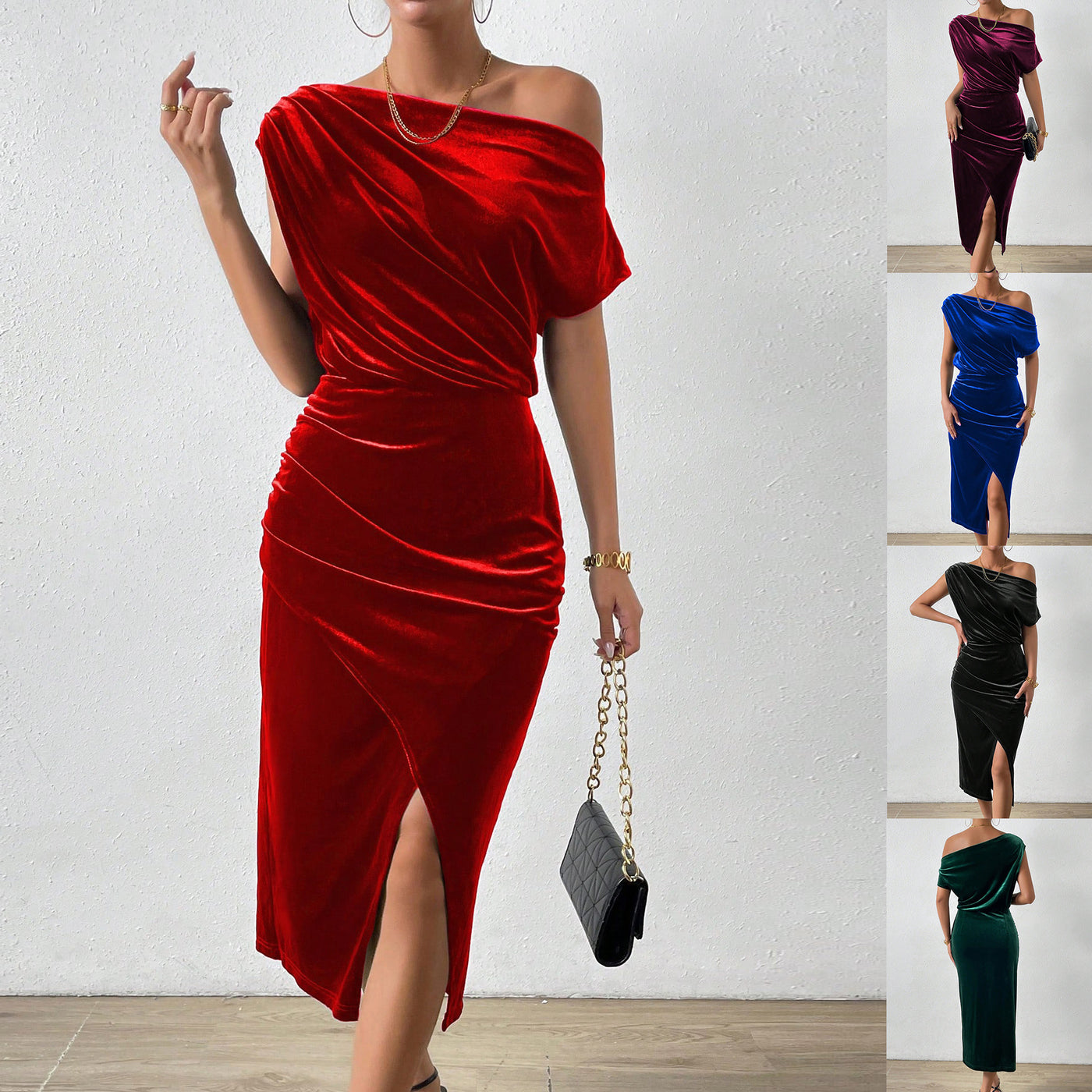 Montelle Paris™ | Robe Asymétrique en Velours