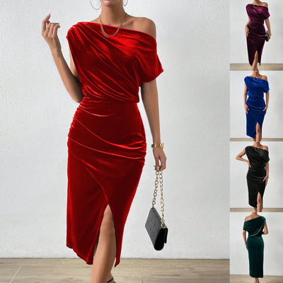 Montelle Paris™ | Robe Asymétrique en Velours