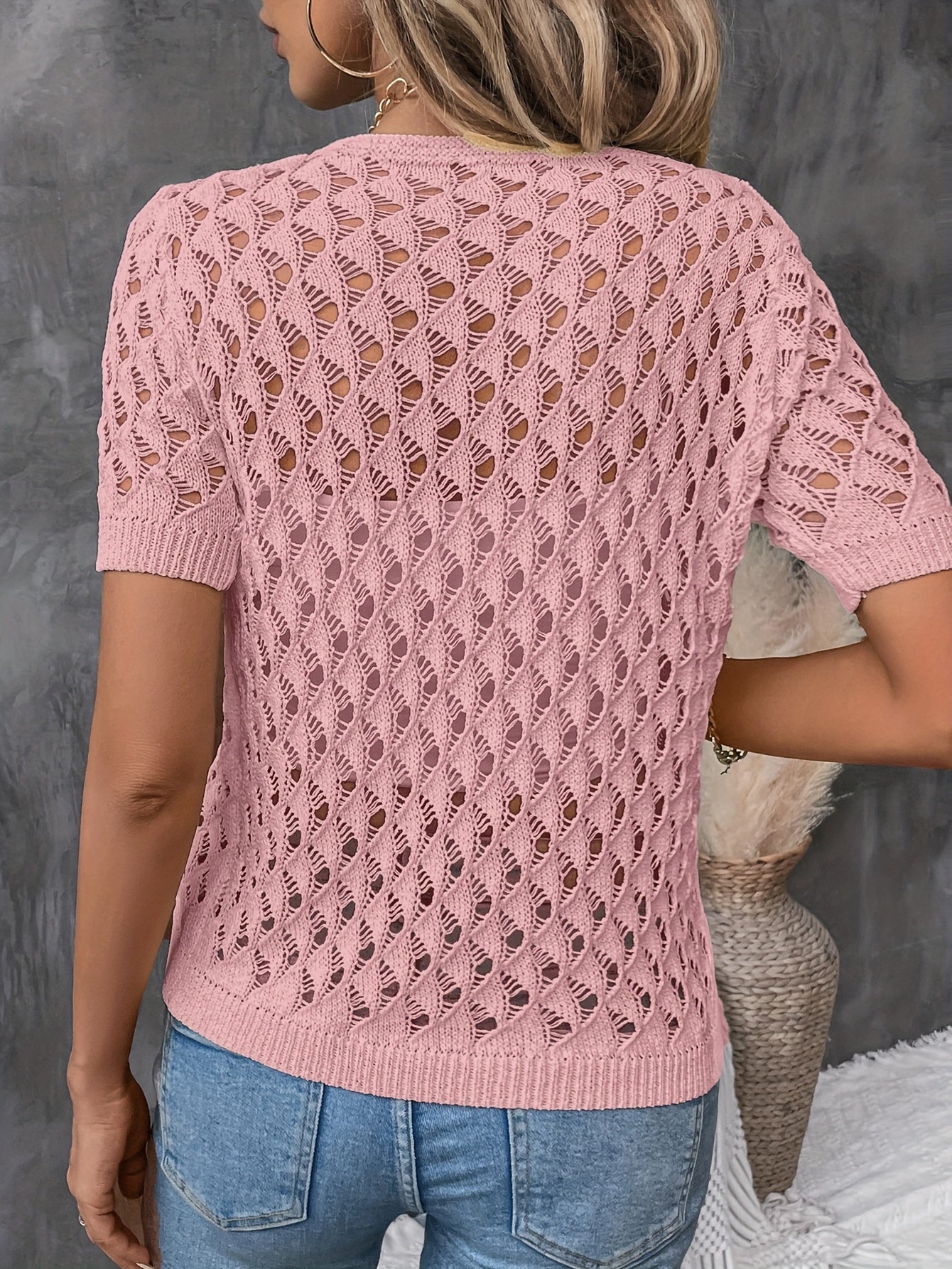 Montelle Paris™ | Haut en Maille à Motif Ajourné pour un Look Frais et Élégant