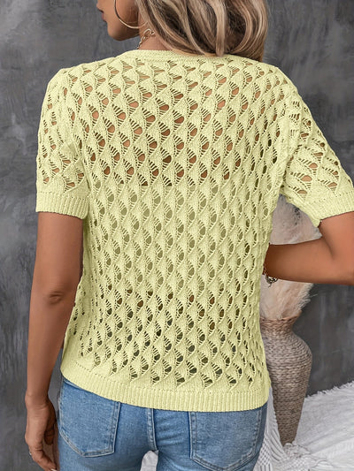 Montelle Paris™ | Haut en Maille à Motif Ajourné pour un Look Frais et Élégant