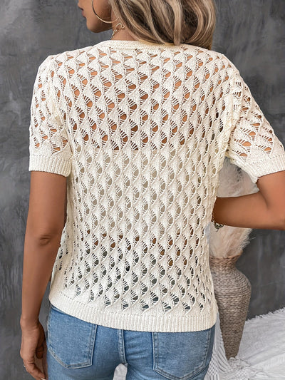 Montelle Paris™ | Haut en Maille à Motif Ajourné pour un Look Frais et Élégant