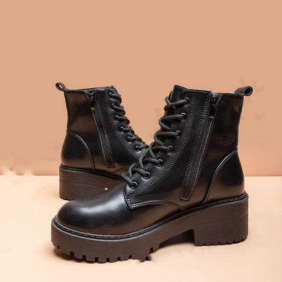 Montelle Paris™ | Bottines Noires à Semelle Épaisse