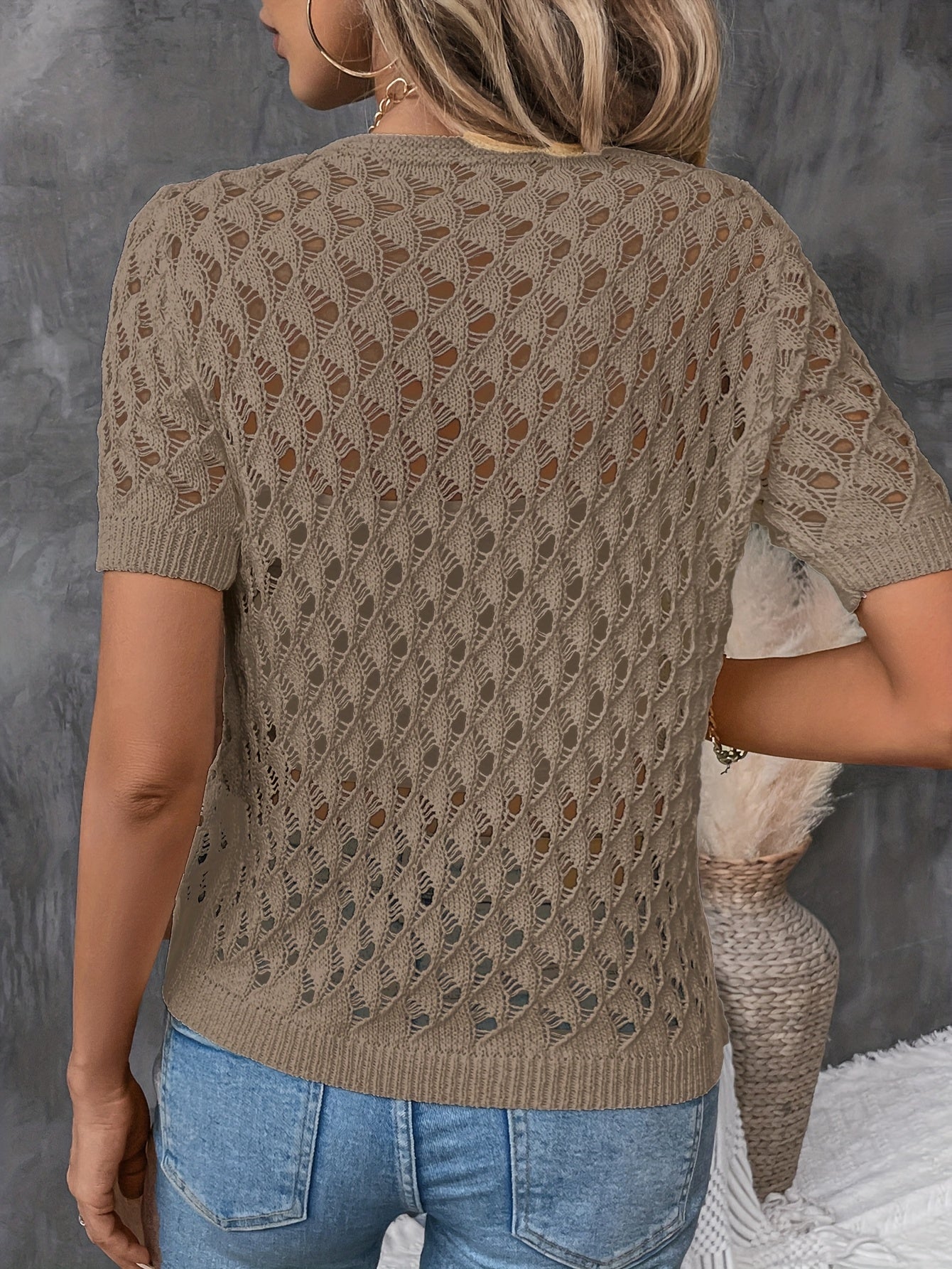 Montelle Paris™ | Haut en Maille à Motif Ajourné pour un Look Frais et Élégant