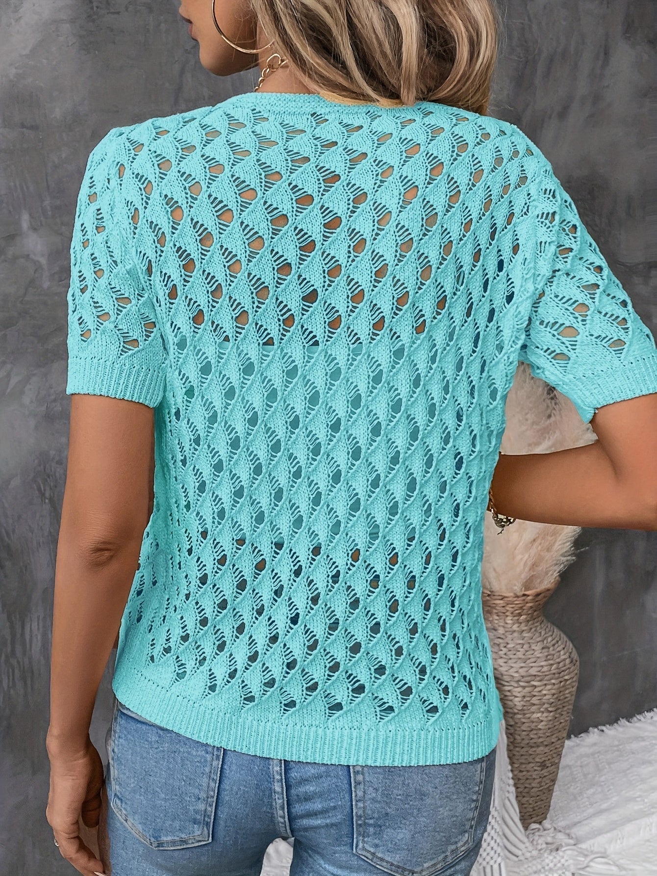 Montelle Paris™ | Haut en Maille à Motif Ajourné pour un Look Frais et Élégant