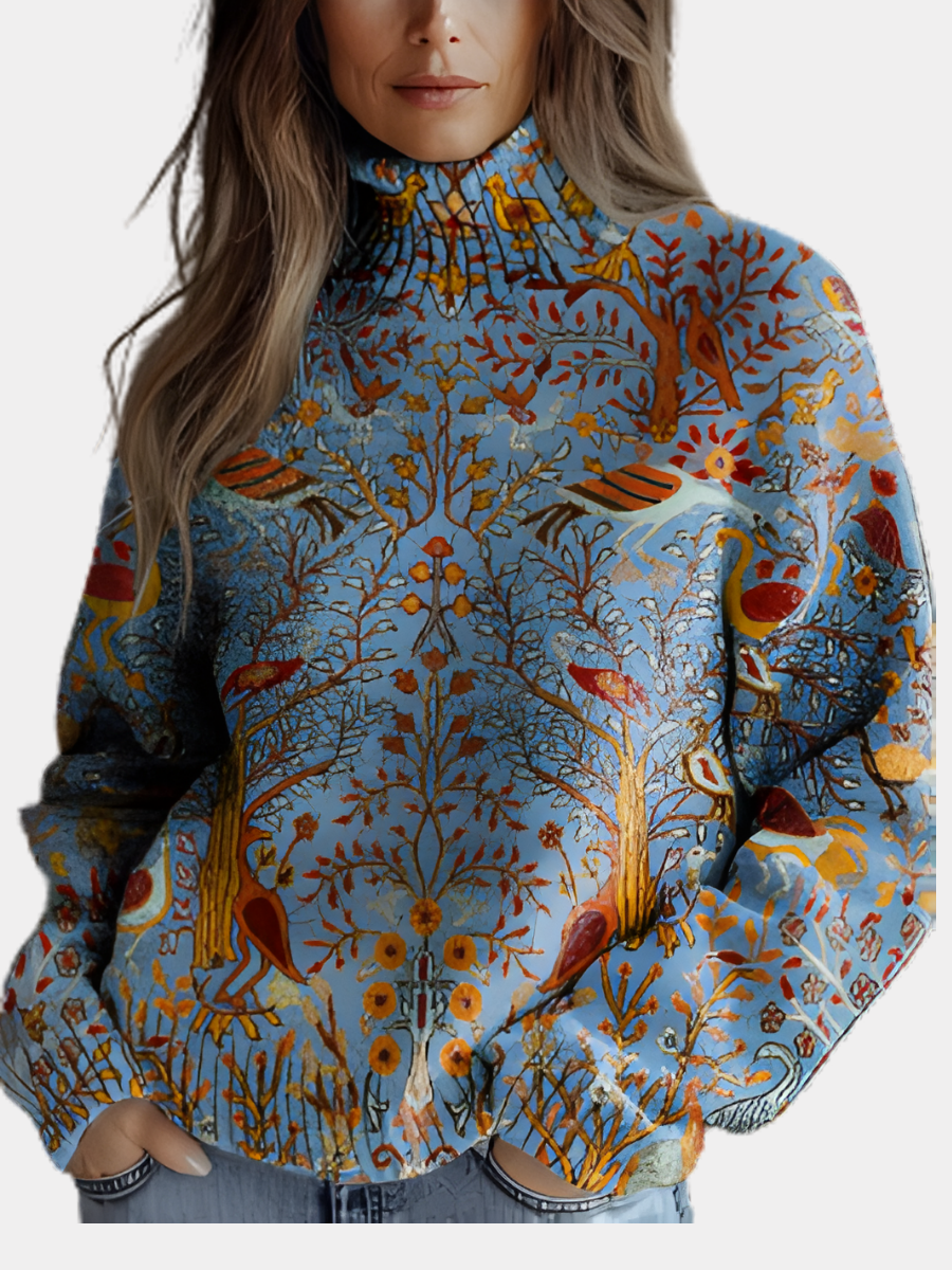 Montelle Paris™ | Pull Bleu Forêt Enchantée